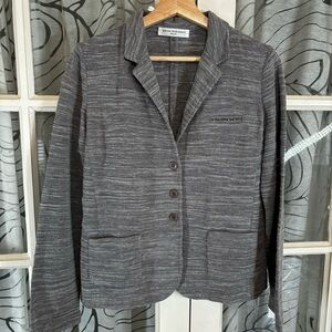Amina Rubinacci Napoli 46 Linen Blend Made In Italy Grey Blazer